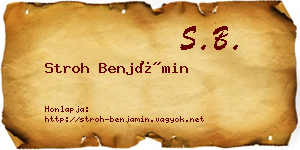 Stroh Benjámin névjegykártya