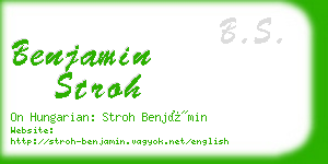 benjamin stroh business card